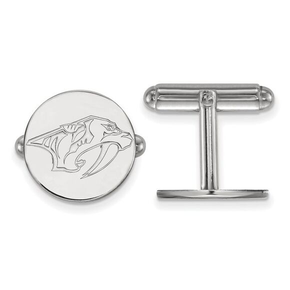 Sterling Silver NHL Nashville Predators Cuff Links